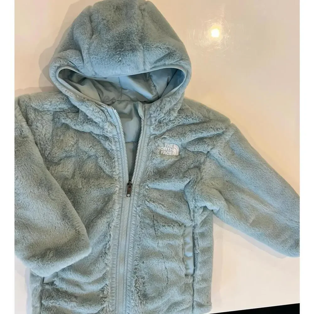 $160 The North Face Reversible Shasta Short Parka Jacket Girls XS(6) Muted Pine
